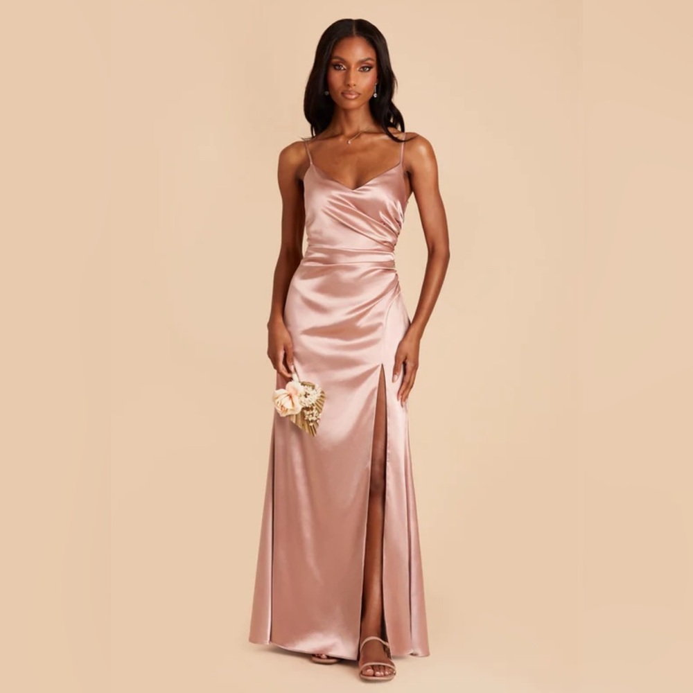 NWT Birdy Grey Catherine Dress Shiny Satin Rose Gold